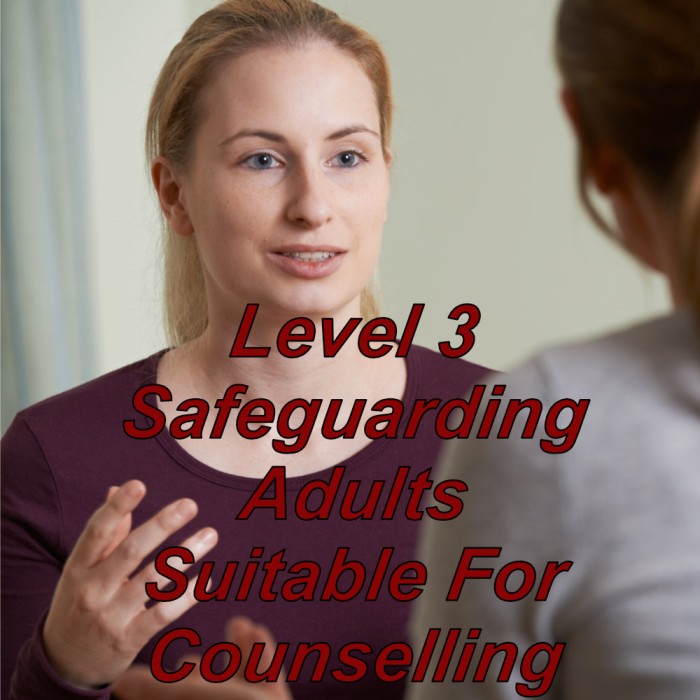 Safeguarding adults, level 3 online training, suitable for counsellors, therapists and counselling staff. CPD certified course.